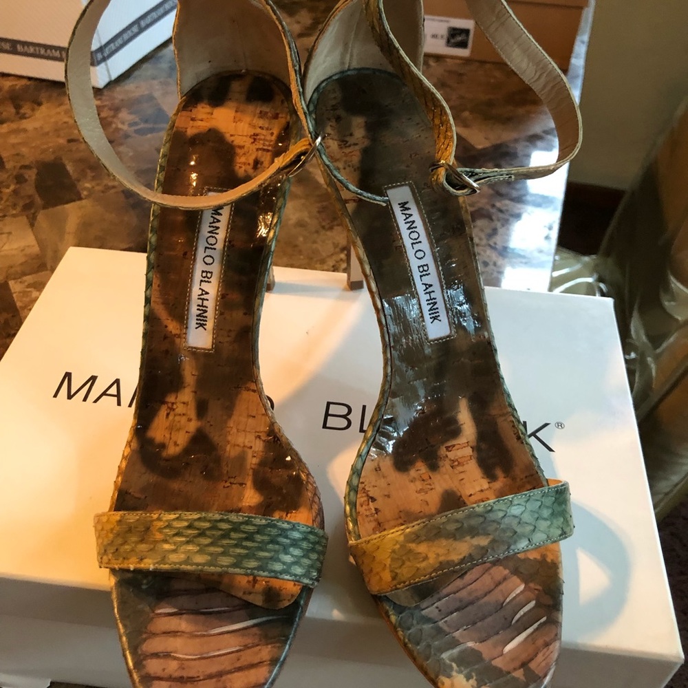 Authentic snake skin Manolo Blahnik sandals